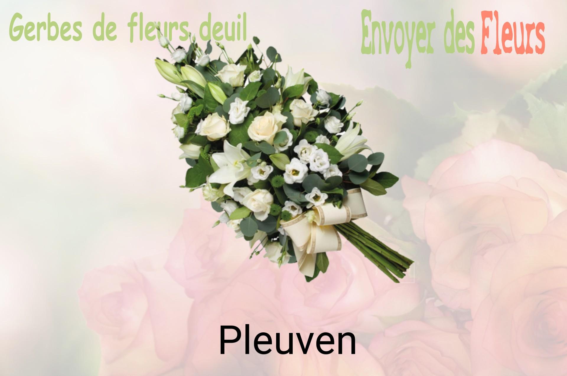 Gerbe de fleurs de deuil livrée à Pleuven